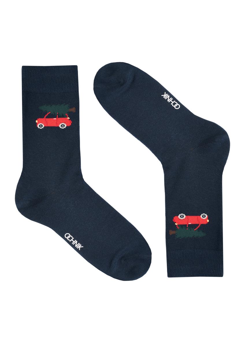 Men's long socks with pattern SKAMT-0198-69(Z25), side view of the product on a white background.