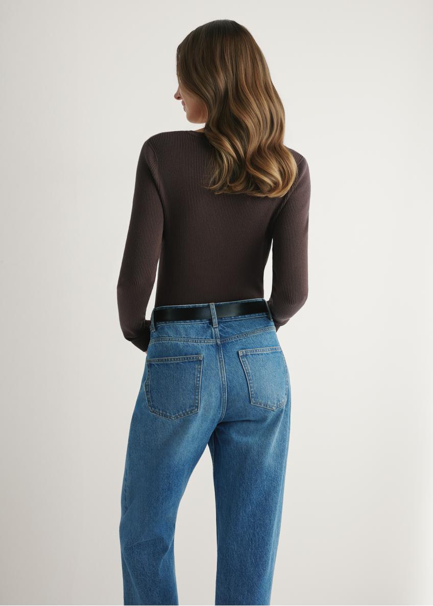 Brown ribbed women's longsleeve LSLDT-0028-1 I(W26)