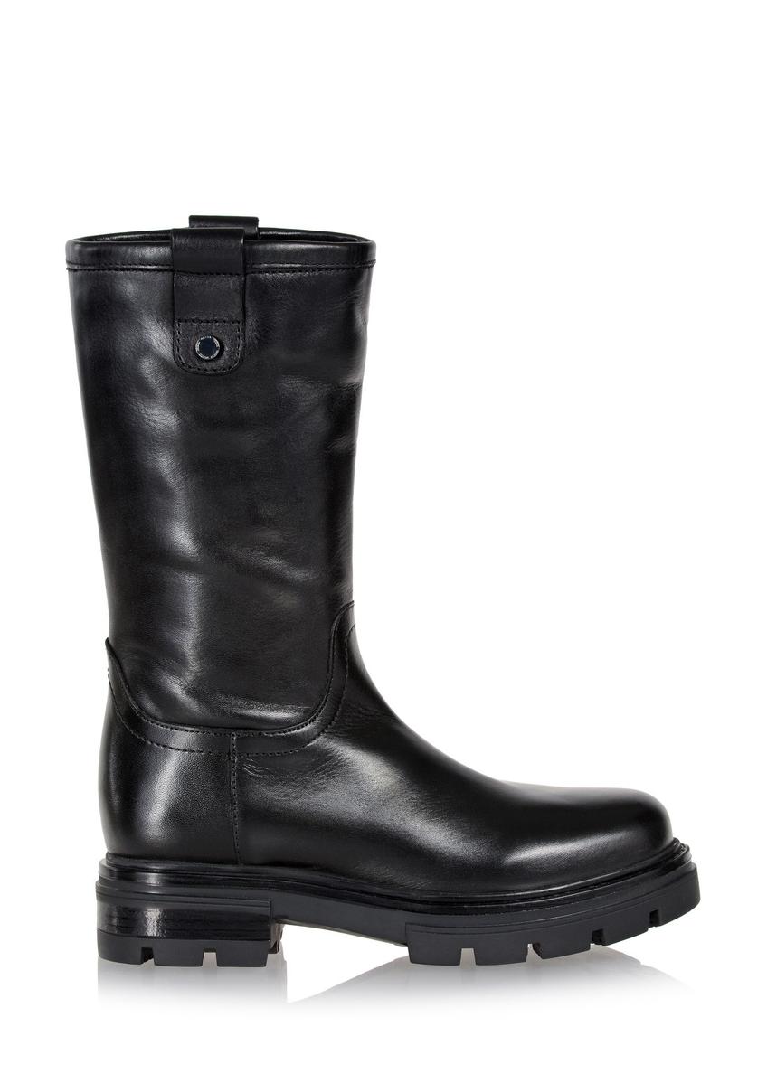 Women's black leather boots BUTYD-1001-99(Z23)-06