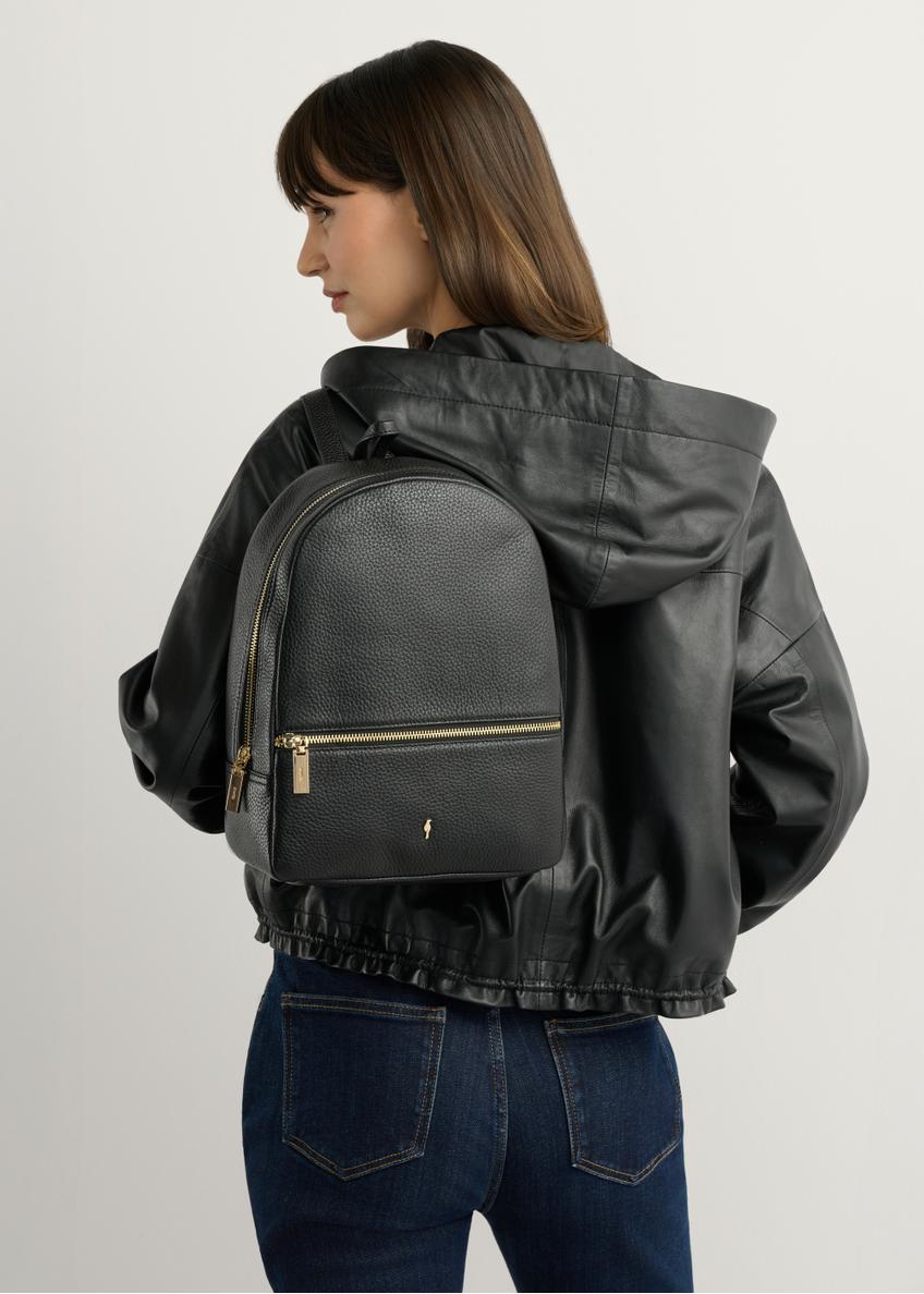 Black leather women's backpack TORES-0898D-99(Z25)