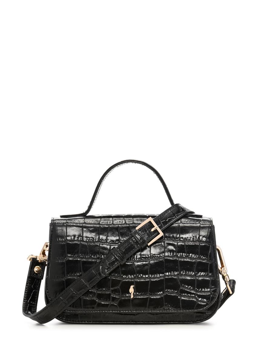 Small croco women's messenger bag TORES-1327-9G(Z26) - front product view, on white background.