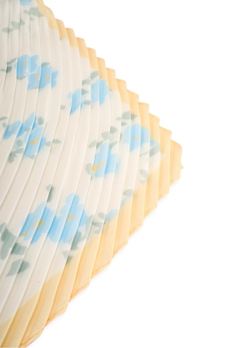 Women's scarf with blue flowers SZADT-0194-7P(W26)