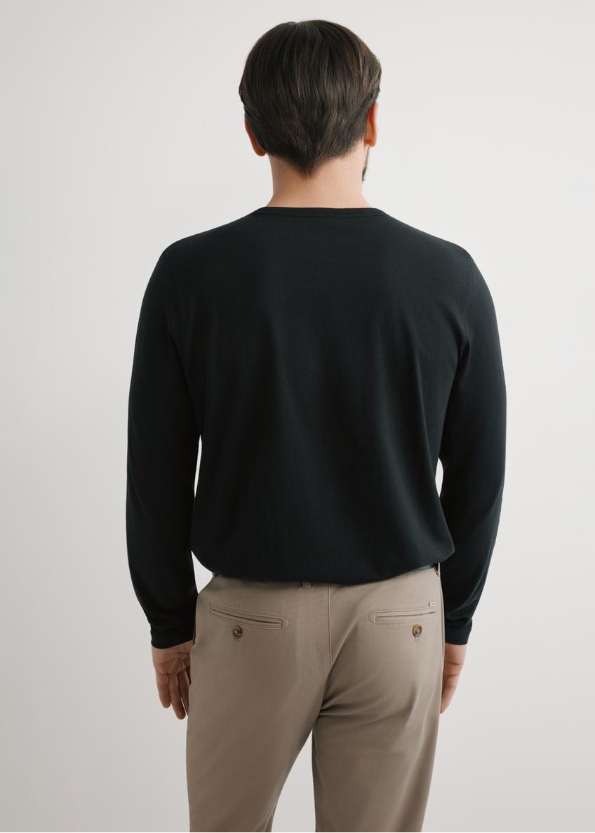 Men's black cotton longsleeve LSLMT-0010-99(W26)