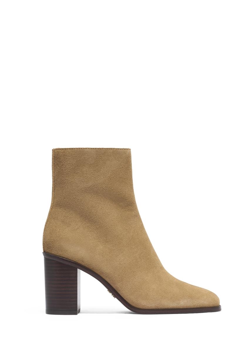 Women's suede ankle boots in beige color BUTYD-1304-1B(Z26)