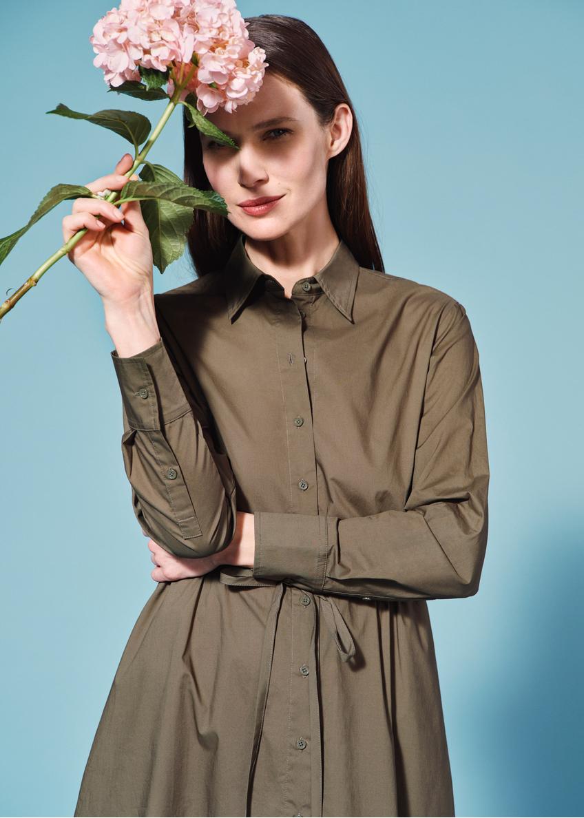 Long sleeve khaki dress SUKDT-0230-55(W25)