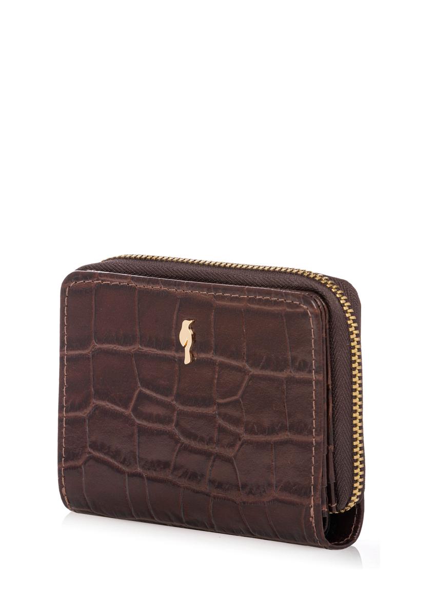 Brown women's croco wallet PORES-0888-1H(W26)