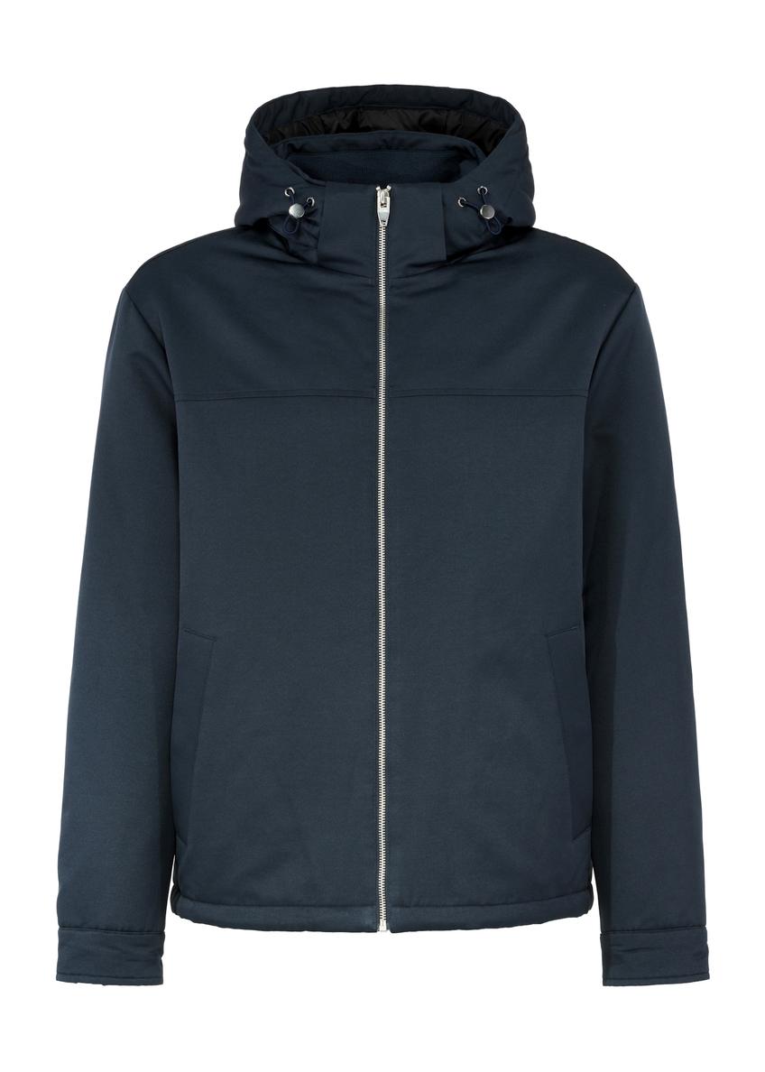 Navy blue men's jacket with hood KURMT-0386-69(Z25)