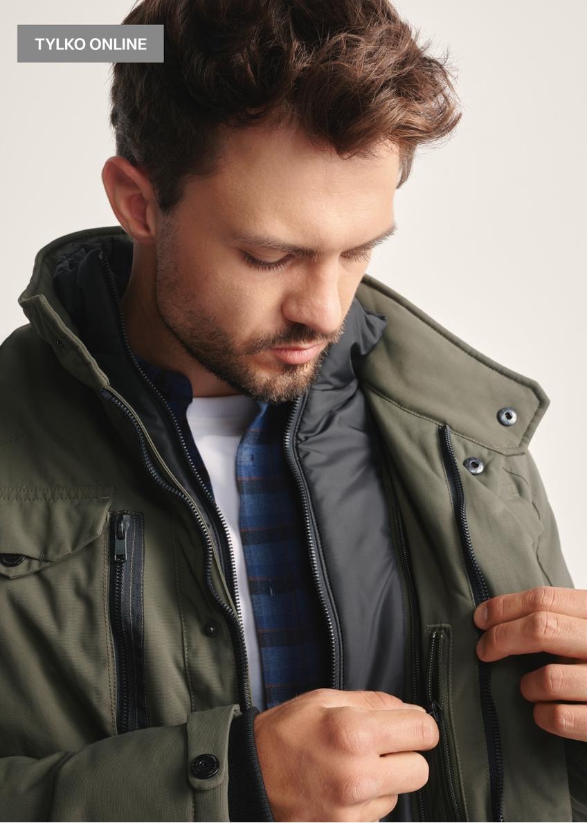 Men's olive transitional jacket KURMT-0392-57(Z25)