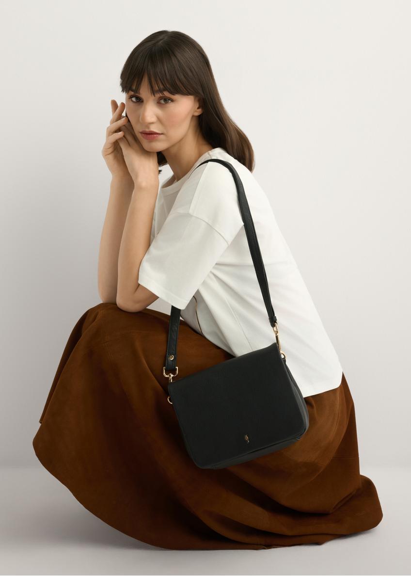 Black leather women's handbag TORES-0911E-99(Z25)