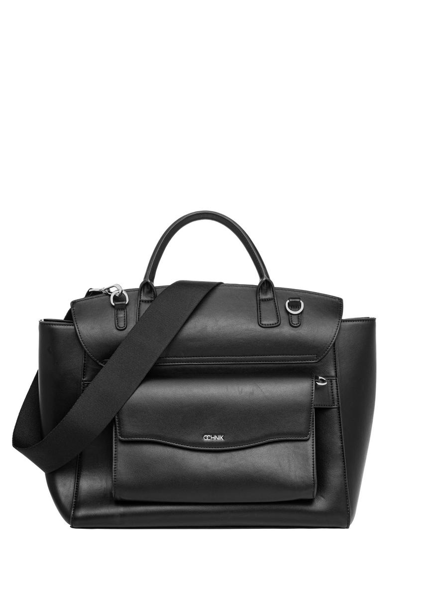 Black women's business briefcase TOREC-1280-99(Z26) - front product view, on white background.