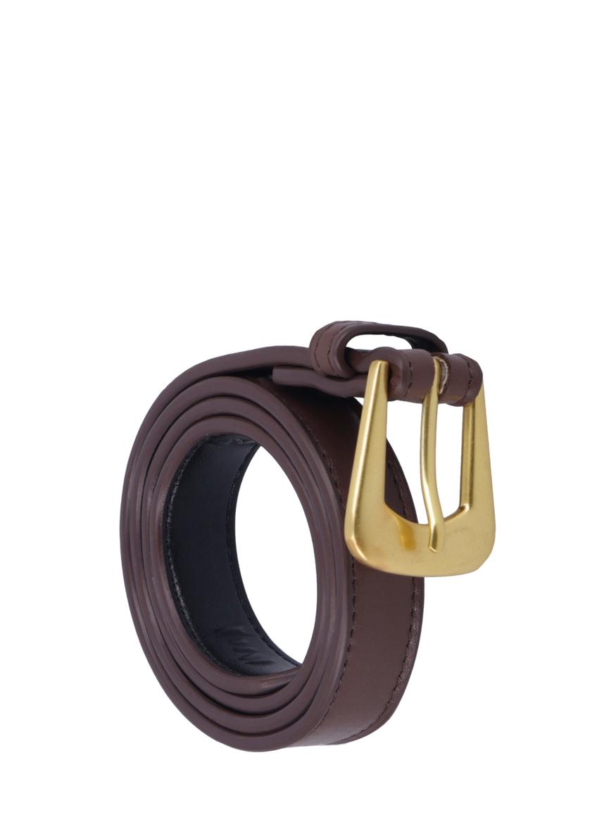 Brown leather women's belt PASDS-0348-1H(Z26)