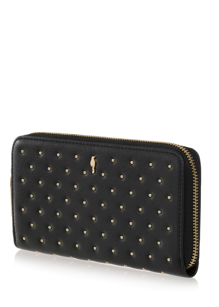 Large black women's wallet with rhinestones POREC-0346-99(Z23)