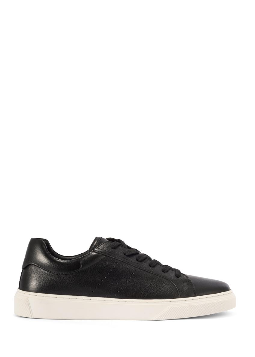 Men's black leather sneakers BUTYM-0486-99(W26)