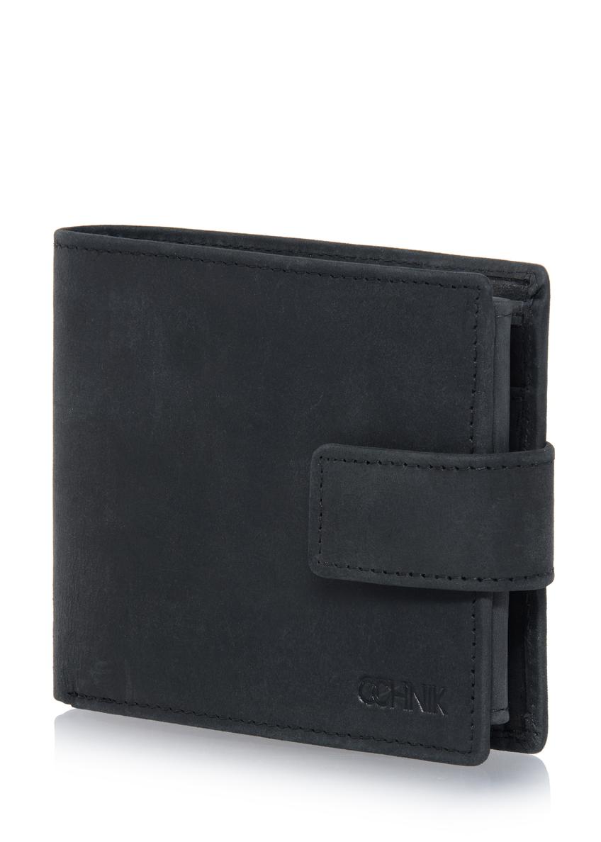 Small black leather men's wallet PORMS-0546-99(W23)