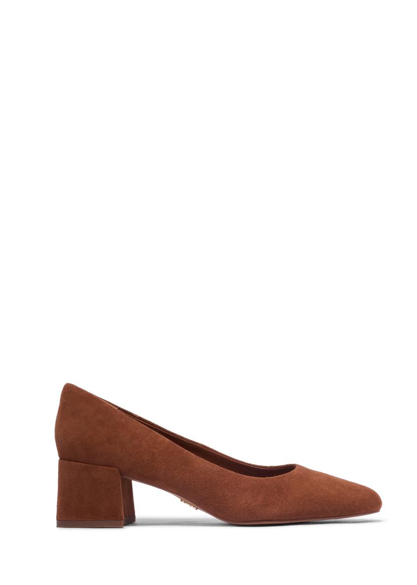 Women's suede pumps in cognac color BUTYD-1306-1F(Z26)