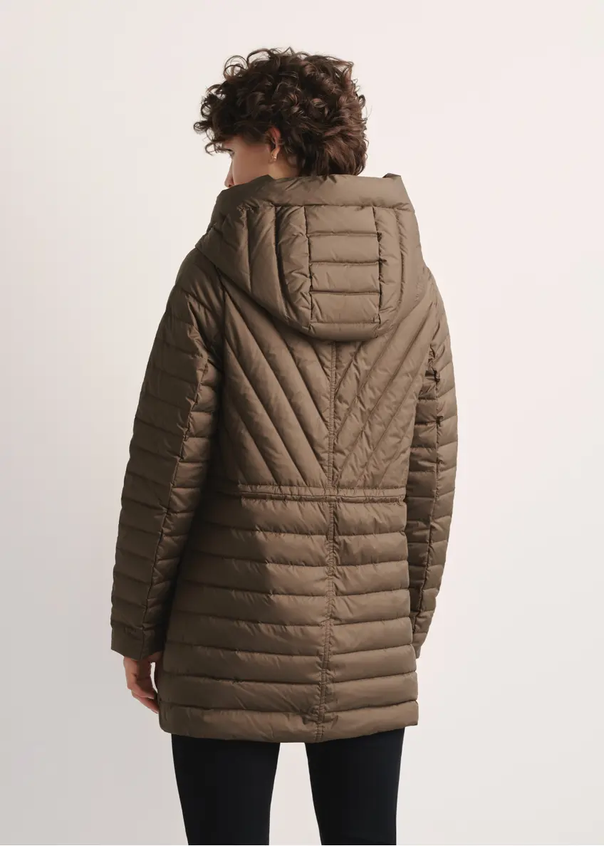 Brown quilted women's jacket KURDT-0524-89(Z25)