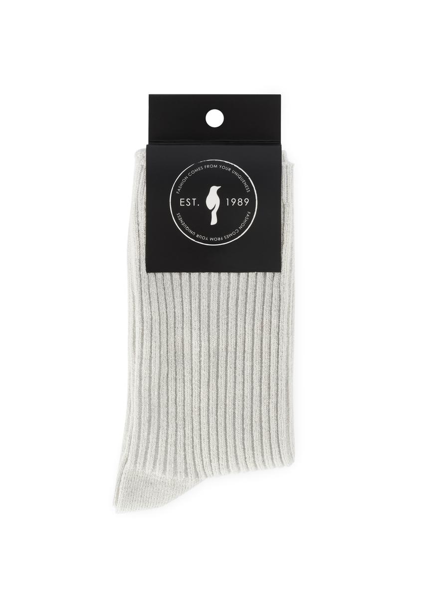 Silver shiny women's socks SKADT-0074-92(Z25)