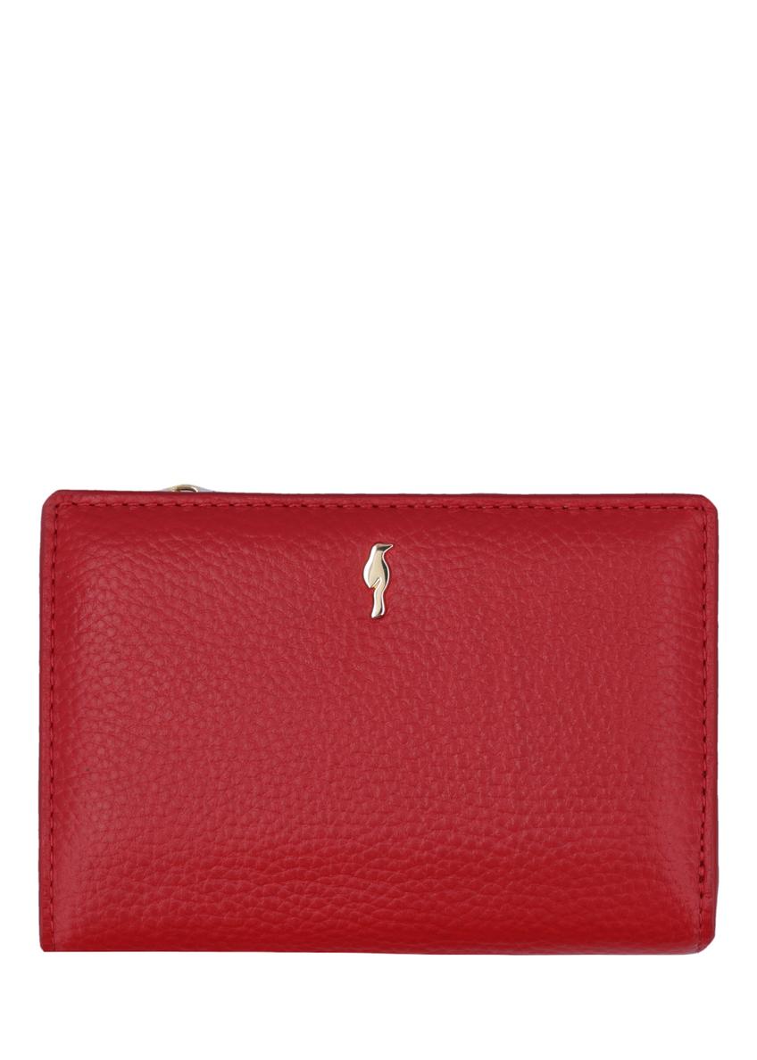 Medium red women's wallet with RFID protection PORES-0823RFID-4B(Z26), front product view on white background.