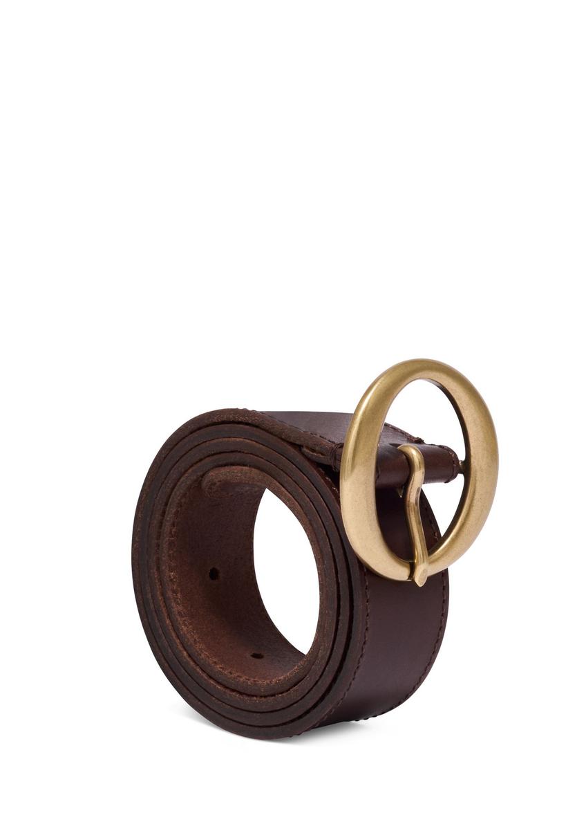 Dark brown leather women's belt PASDS-0353-1I(Z26)