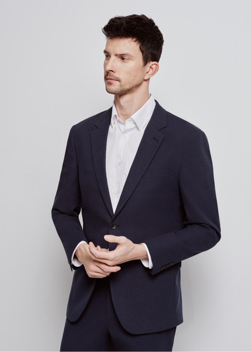 Men's navy blue single-breasted jacket MARMT-0014-69(W24)