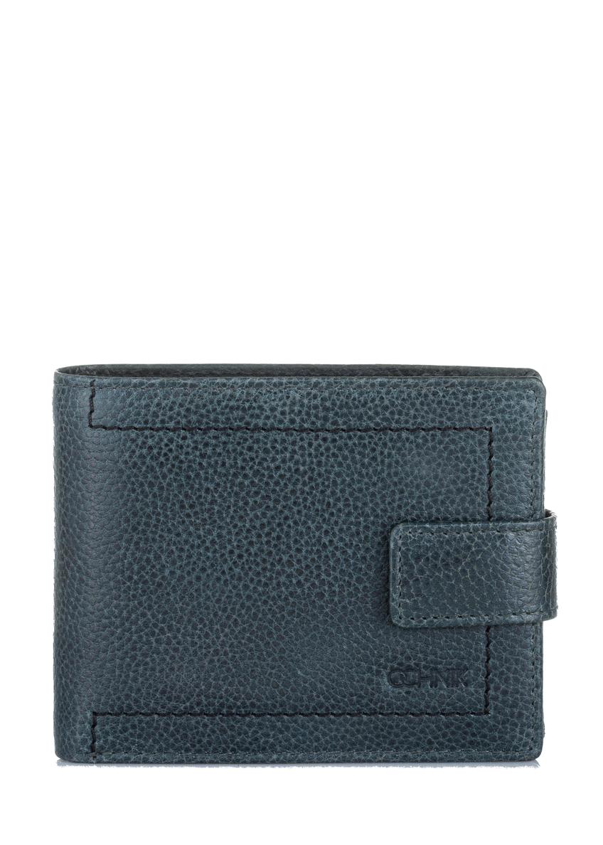 Men's navy blue leather wallet PORMS-0518-69(W23)-09