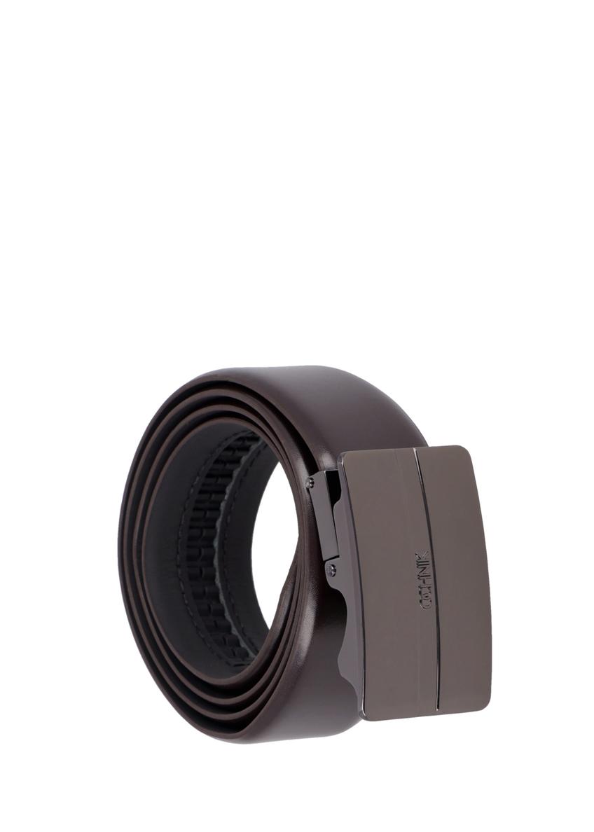 Men's brown leather belt PASMS-0291-1I(Z26)