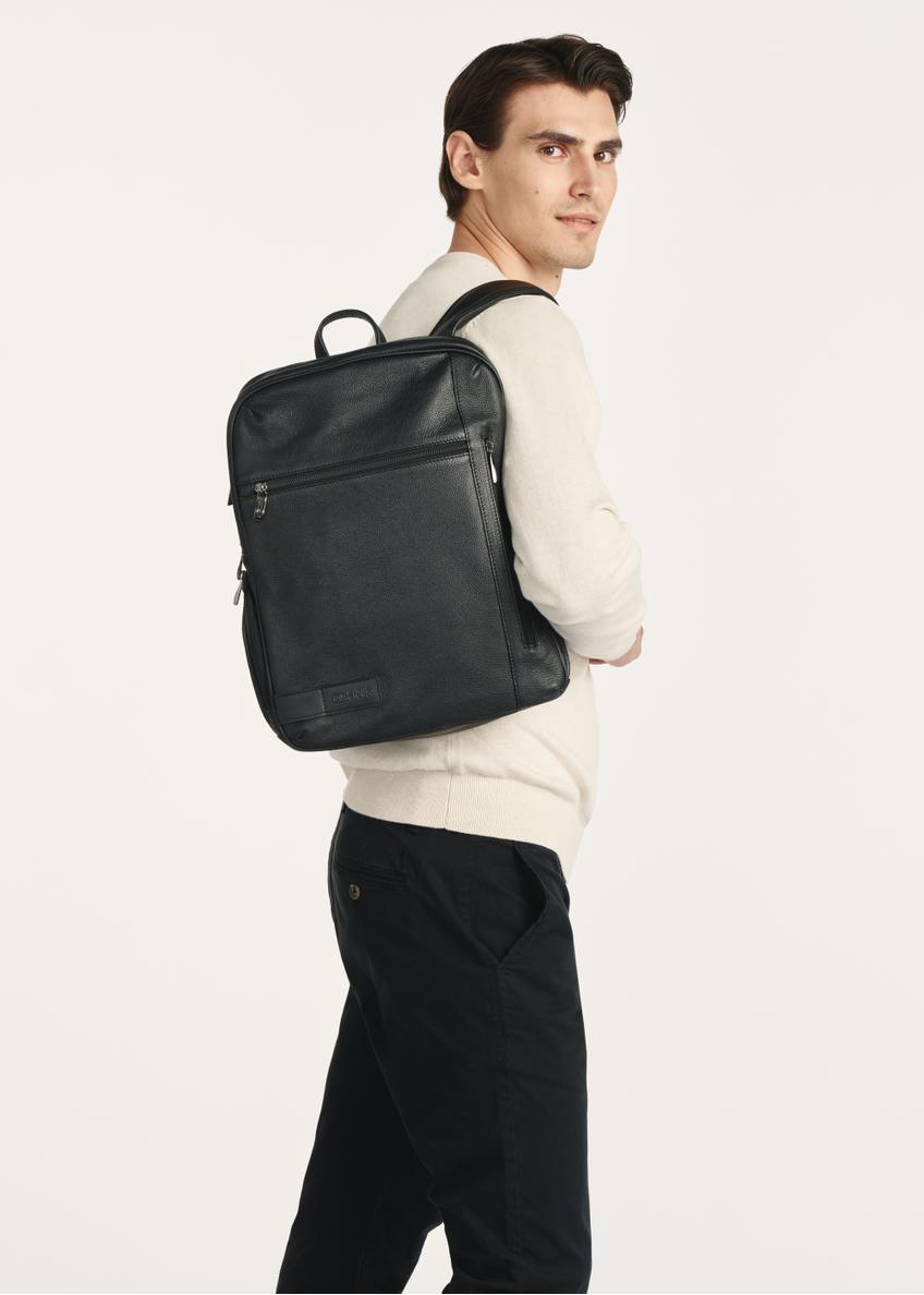 Leather black men's backpack TORMS-0477-99(Z25)