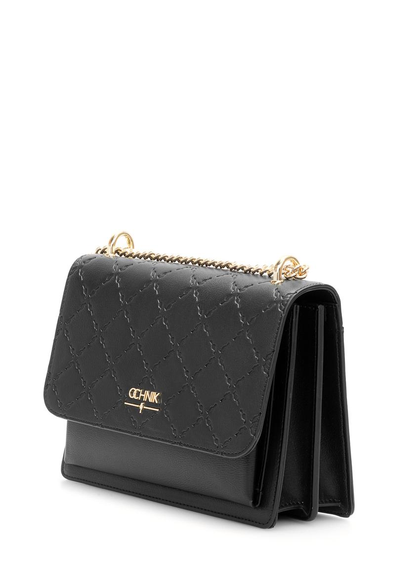 Black women's handbag with monogram TOREC-1155-99(W26)