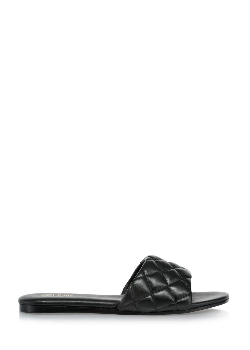 Leather black quilted flip-flops BUTYD-1066-99(W24)-06