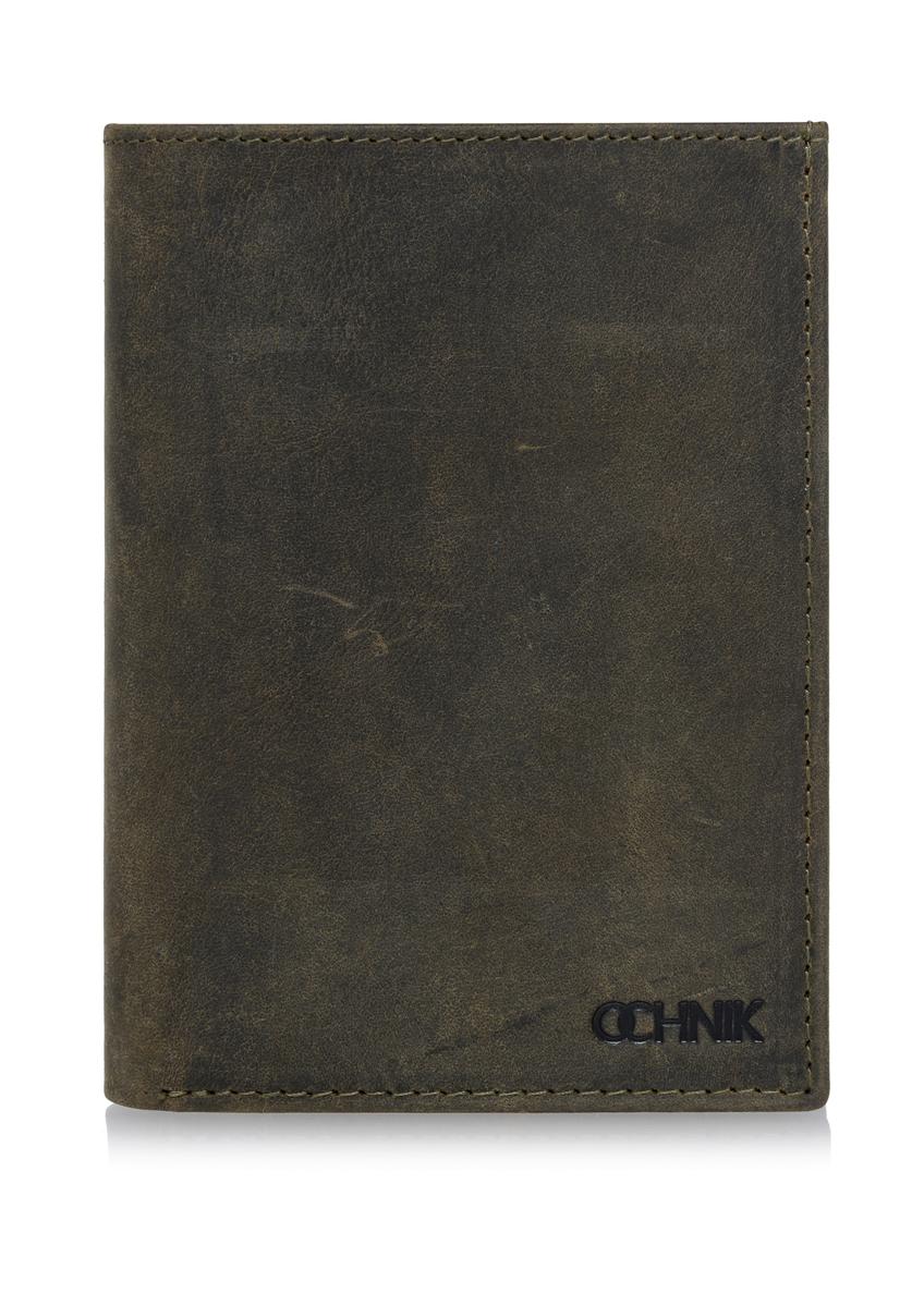 Men's khaki leather wallet PORMS-0545-54(W23)-01