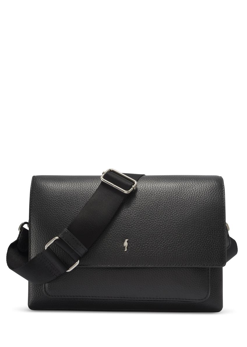 Leather black women's shoulder bag TORES-1347-9I(Z26), front product view on white background.