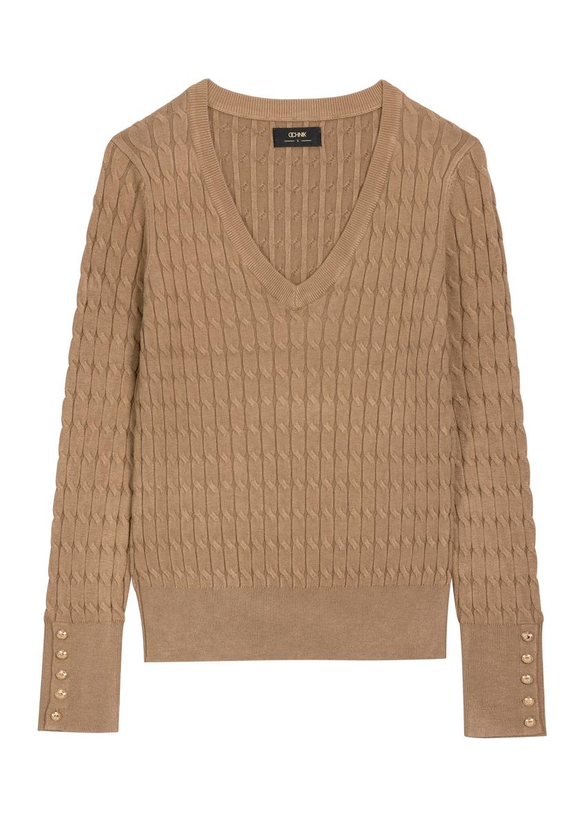 Women's camel sweater SWEDT-0212A-1D(Z26)