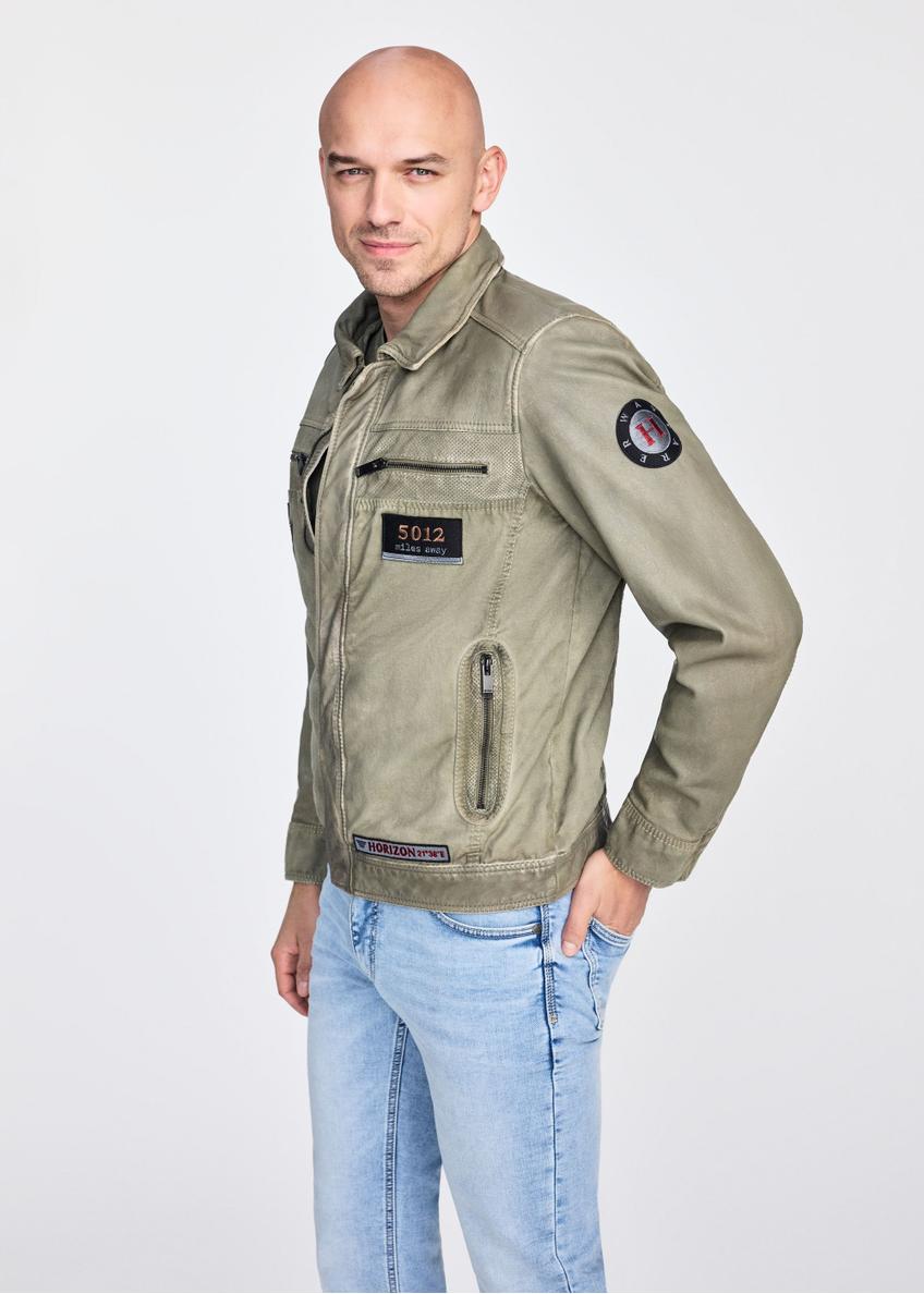 Men's transitional jacket in khaki color KURMS-0368-2844(W25)