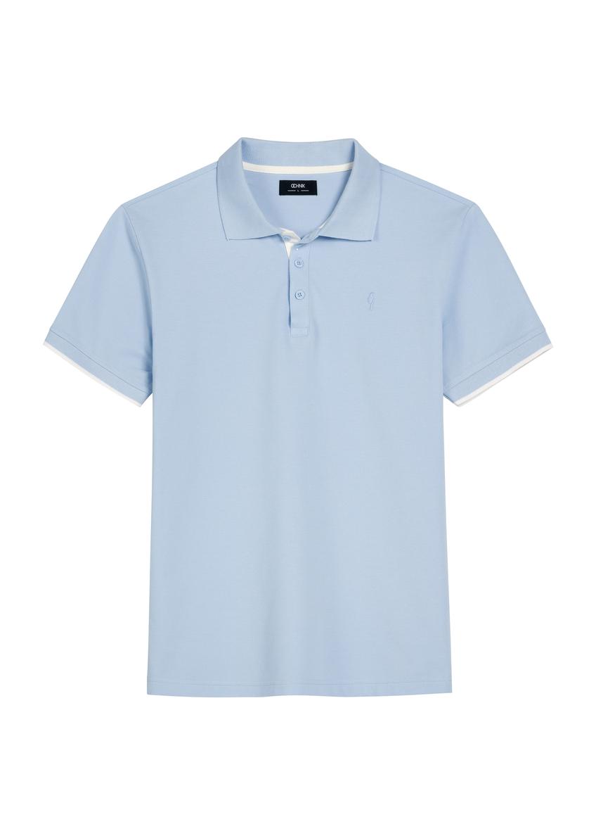 Light blue cotton polo shirt POLMT-0045B-7A(W26)