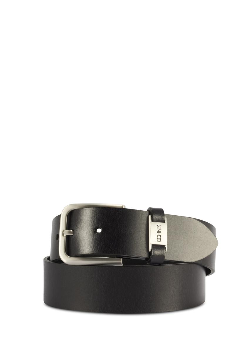 Navy blue men's leather belt PASMS-0273-69(Z25)
