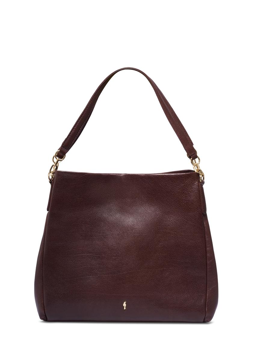 Brown leather women's shopper bag TORES-0636-1H(Z26)