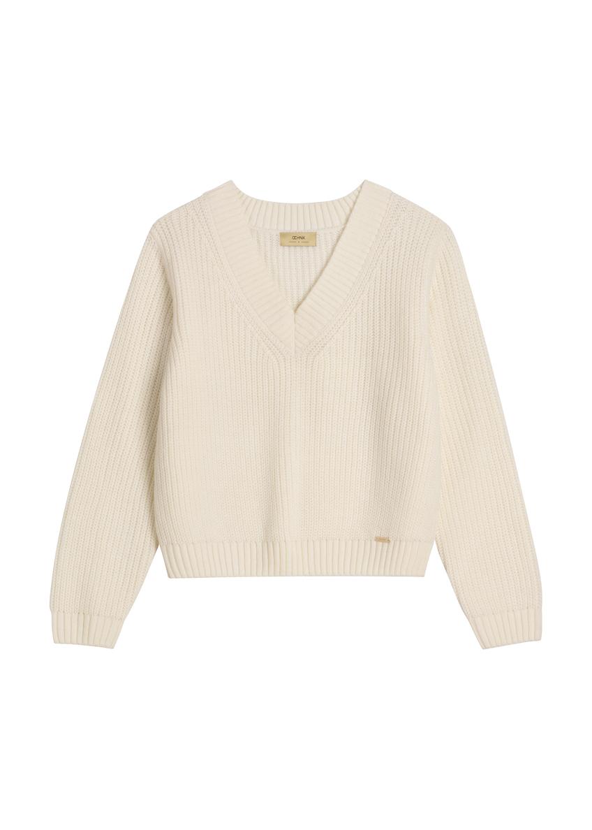 Cream women's sweater SWEDT-0162-0C(Z26)