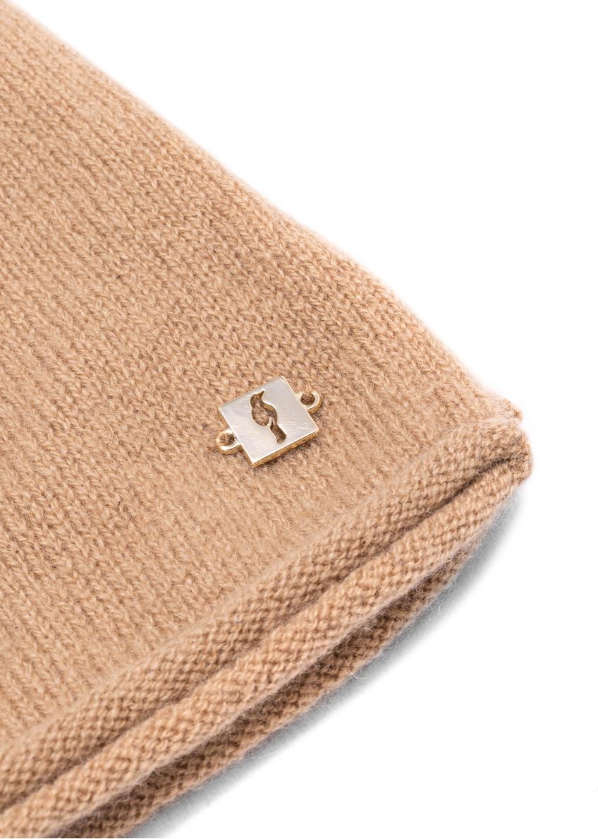 Beige cashmere women's hat CZADT-0043-81(Z25)