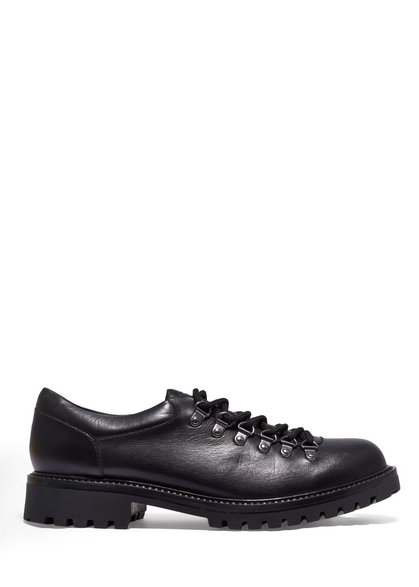 Men's black leather shoes BUTYM-0547-99(Z26), side view of the product on a white background.