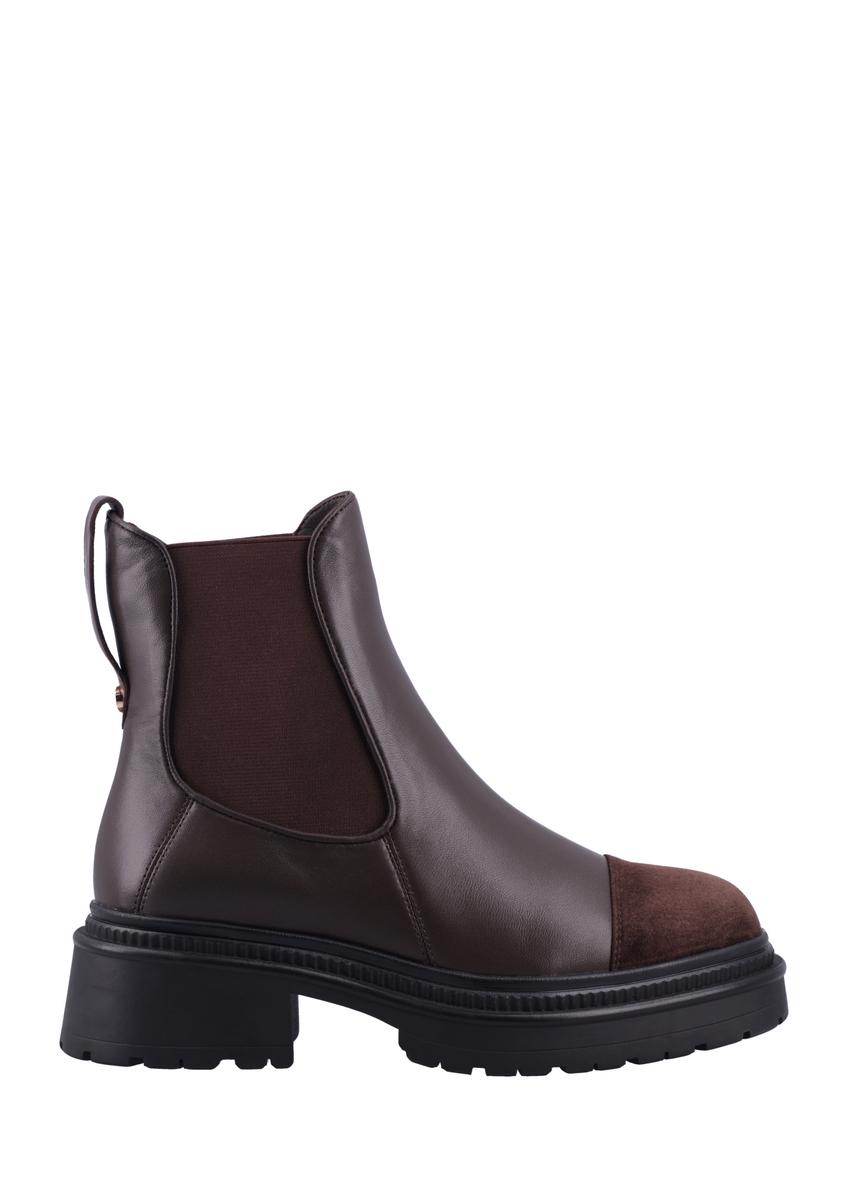 Dark brown women's Chelsea boots BUTYD-1345-1I(Z26), side view of the product on a white background.