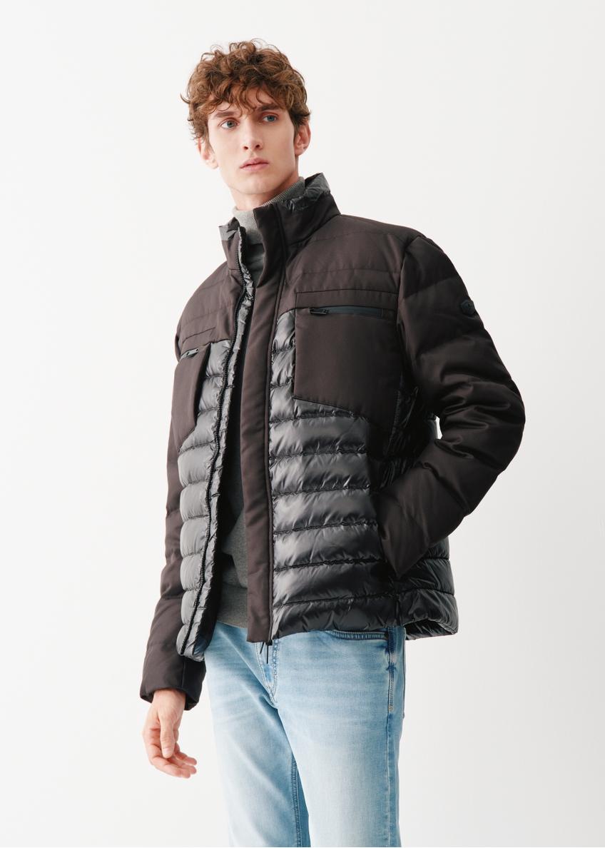 Men's black quilted down jacket KURMT-0312-99(Z23)-01