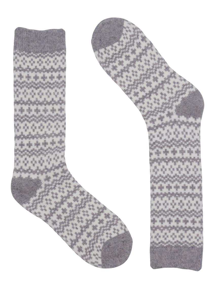 Long women's wool socks SKADT-0085-9B(Z26) - product view from above, on a white background.