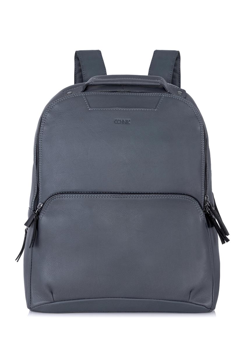 Gray leather men's backpack TORMS-0405-95(Z23)-01