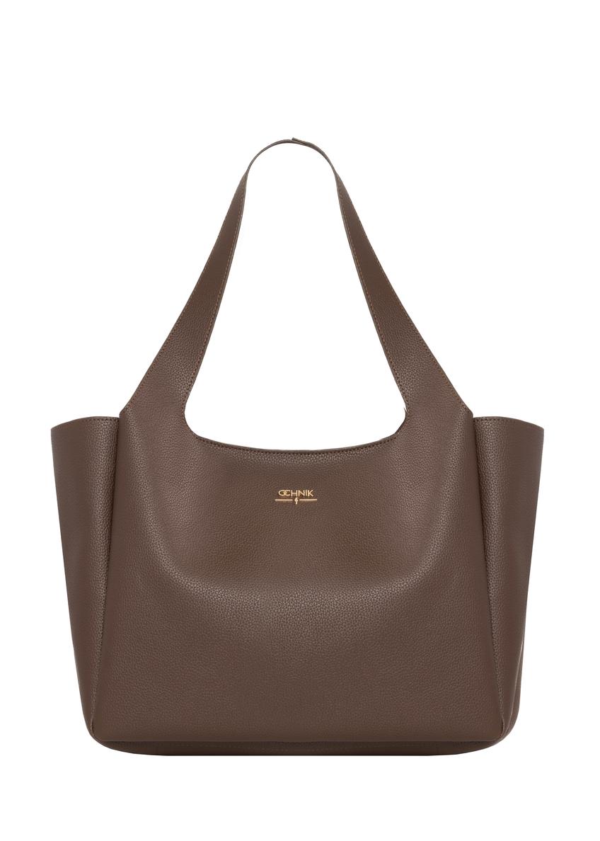 Brown classic women's shopper bag TOREC-1060-1H(Z26)