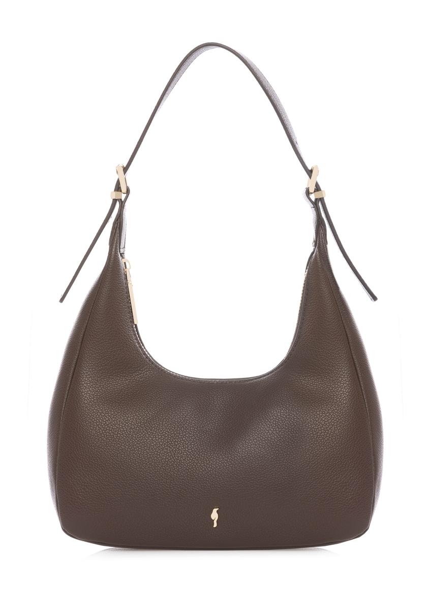 Brown small women's handbag TOREC-1239-1I(W26) - front product view, on white background.