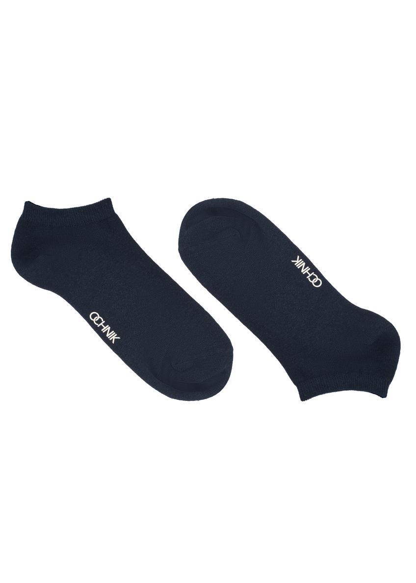 Navy blue men's short socks SKAMT-0151B-7E(W26), side product view on white background.