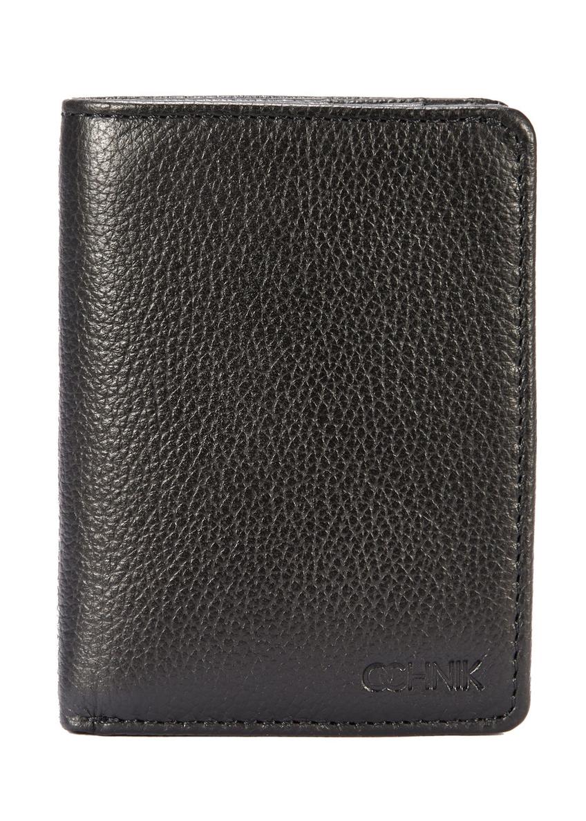 Black men's leather wallet PORMS-0635A-99(Z25), front product view on white background.
