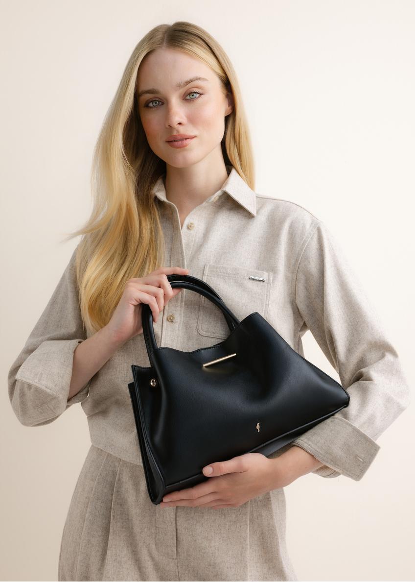 Black women's handbag made of imitation leather TOREC-1387-99(Z26)