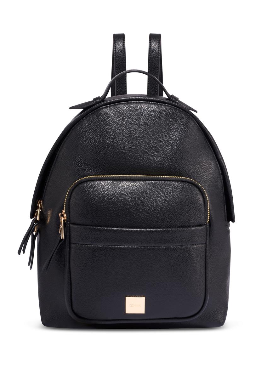 Black women's backpack TOREC-1253-9I(Z26) - front product view, on white background.