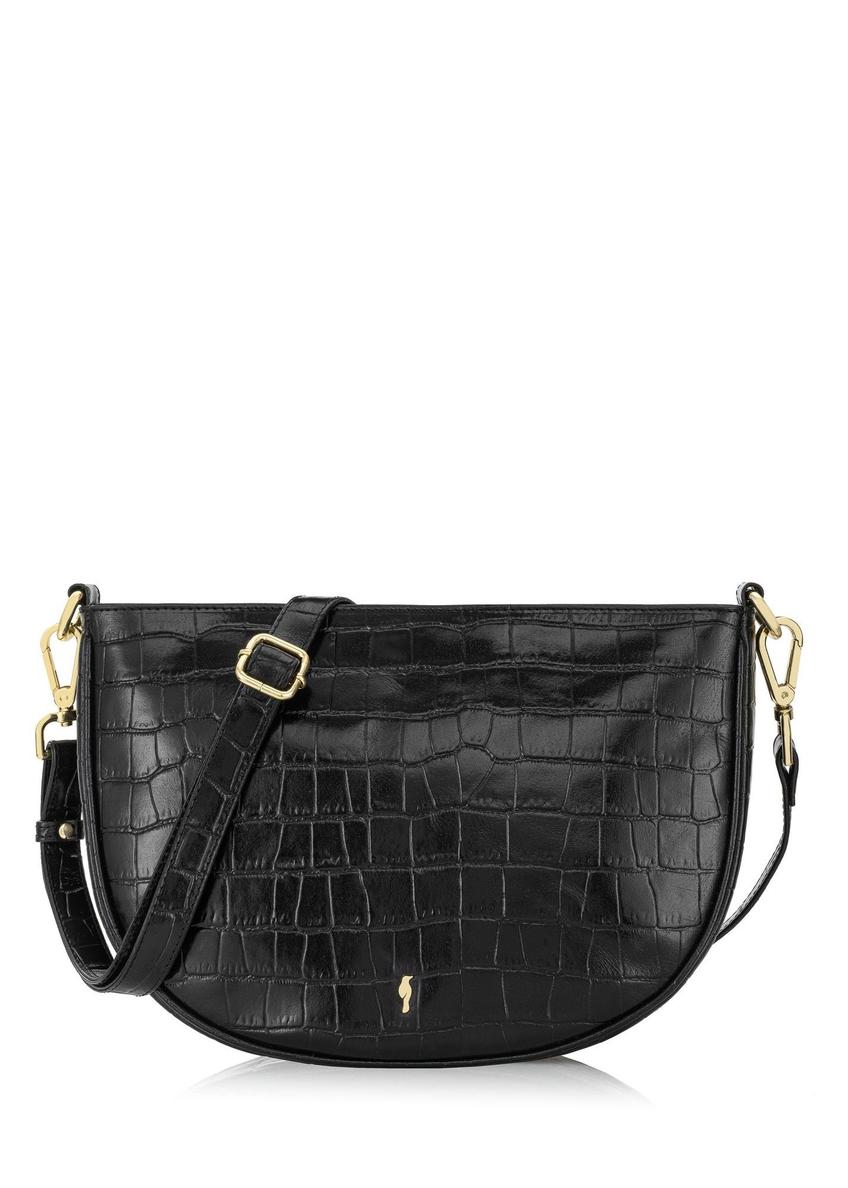 Leather medium women's croco handbag TORES-1022E-99(Z25), front product view on white background.